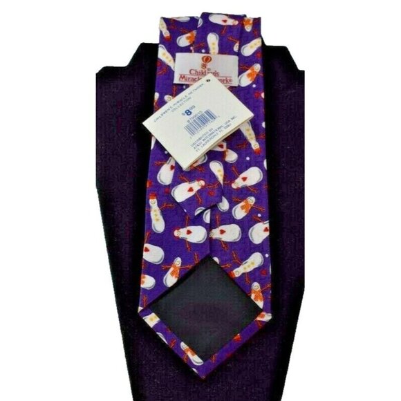 Mens Purple Festive Snowman Necktie New Childrens Miracle Network - Picture 3 of 4